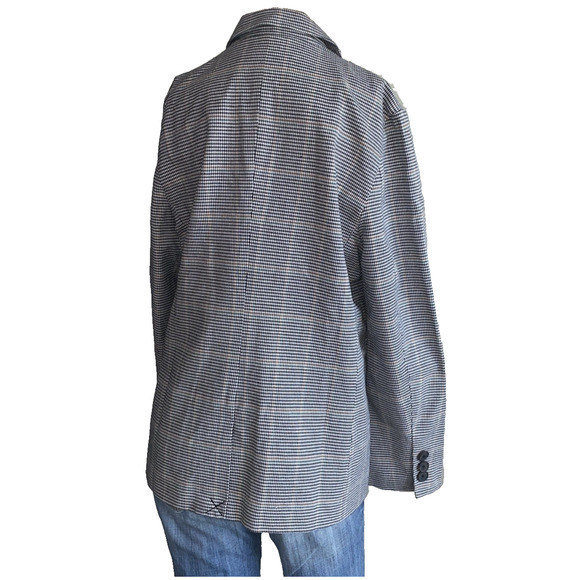 Cupcakes & Cashmere Blazer Multi Houndstooth Check Plaid Jacket Size Large NWT - Picture 3 of 11